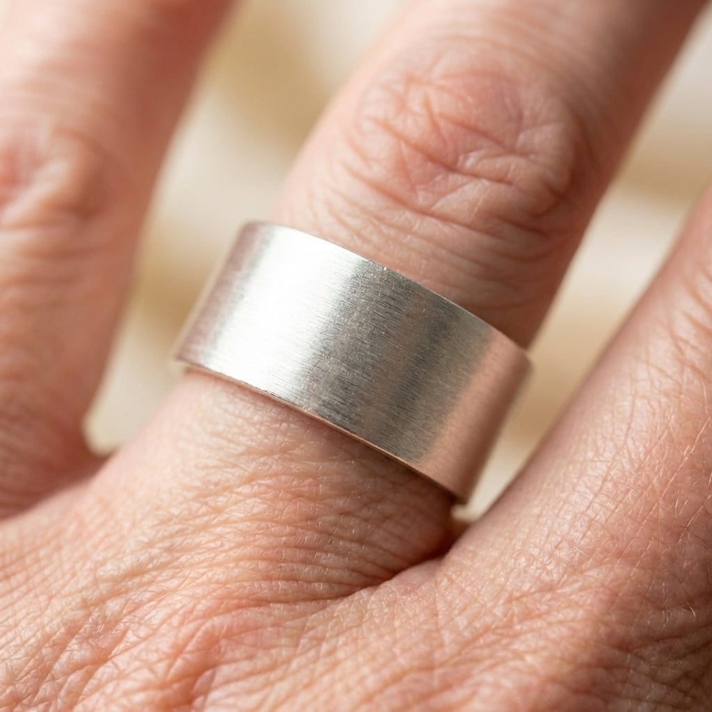 Minimalist Silver Wide Ring