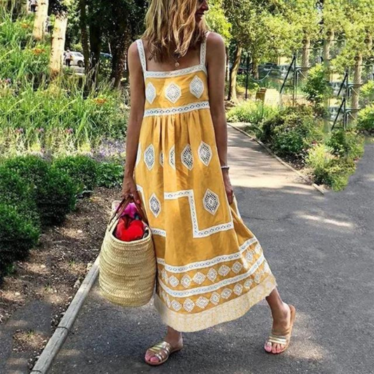CD | Rochie boho maxi fără mâneci