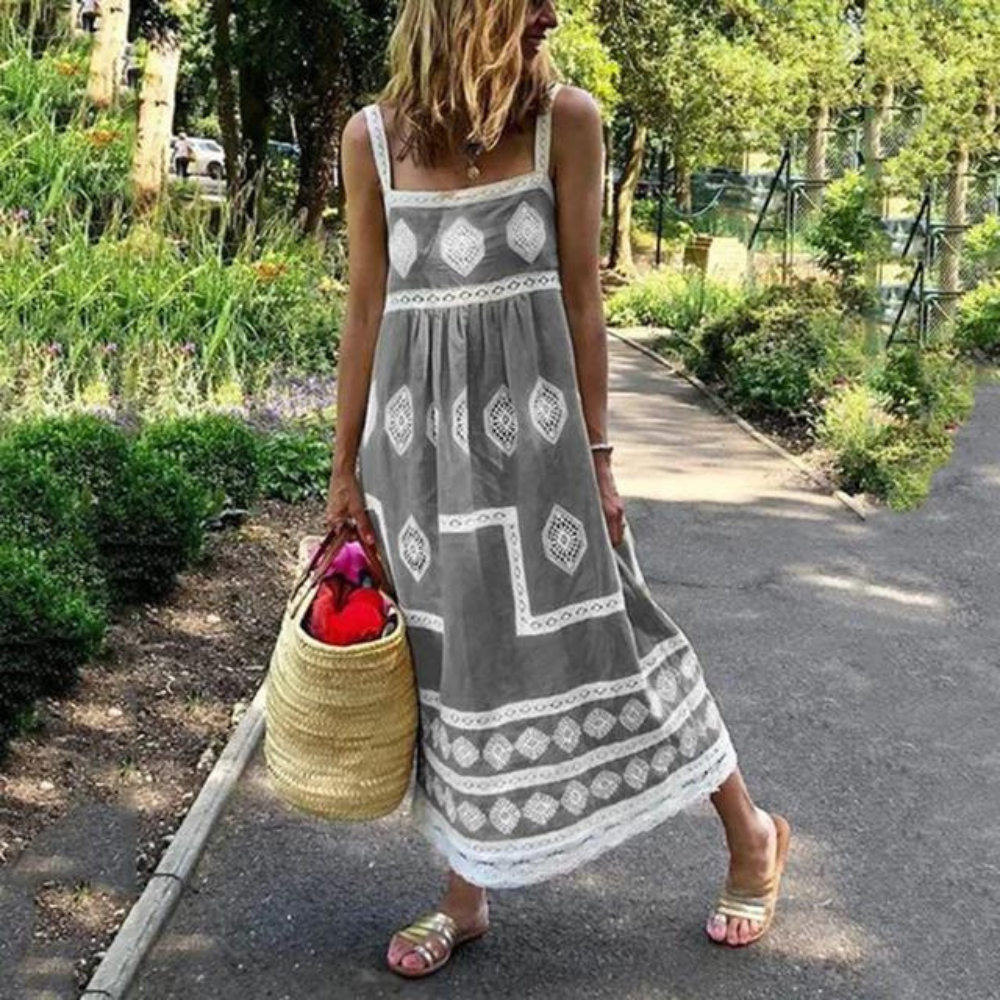 CD | Rochie boho maxi fără mâneci