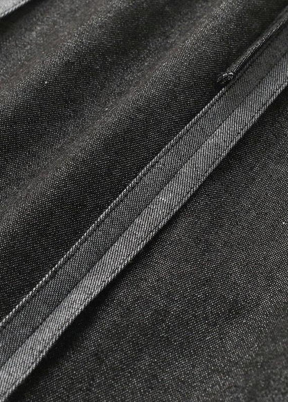 Modern Dark Grey Elastic Waist a Line Fall Skirts