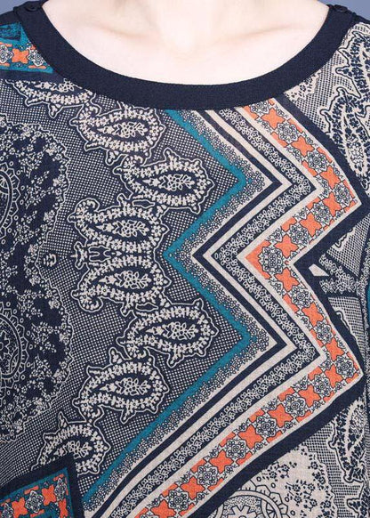 Modern Print Silk O-neck Short Sleeve Summer Mid Dress