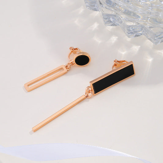 Modern Black Onyx Earrings