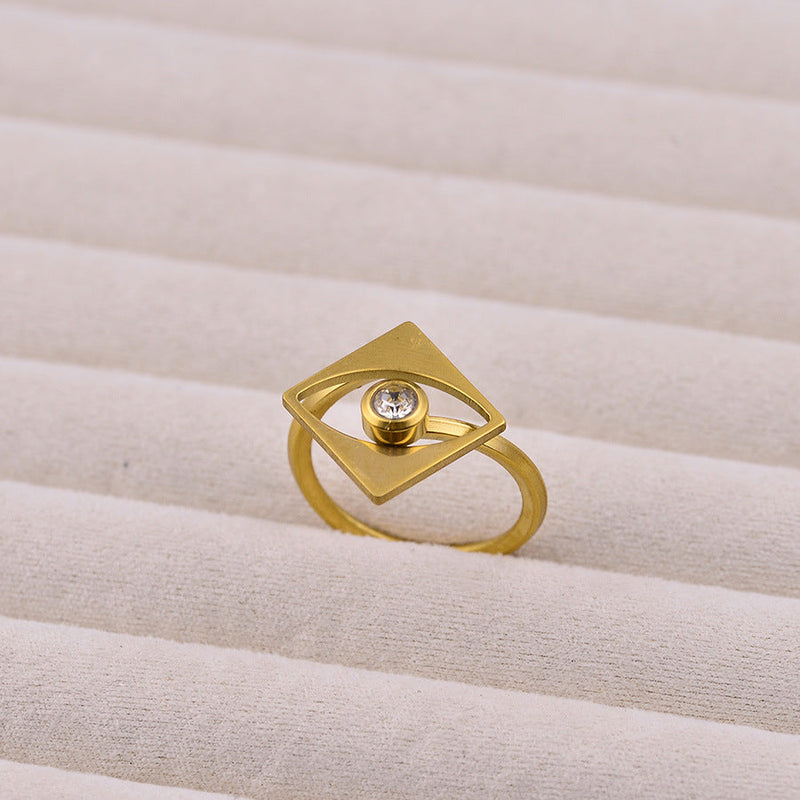Modern Gold Crystal Ring