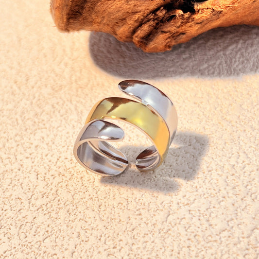 Modern Gold Silver Ring