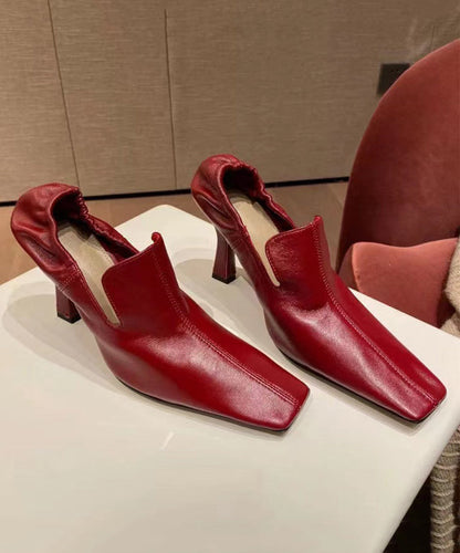 Mulberry High Heels Cowhide Leather Soft Splicing