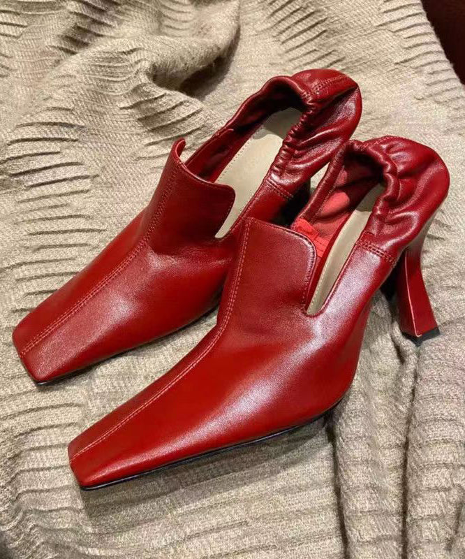 Mulberry High Heels Cowhide Leather Soft Splicing