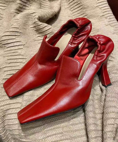 Mulberry High Heels Cowhide Leather Soft Splicing