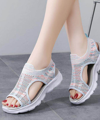 Multicolour Sandals Knit Fabric Hollow Out Sandals
