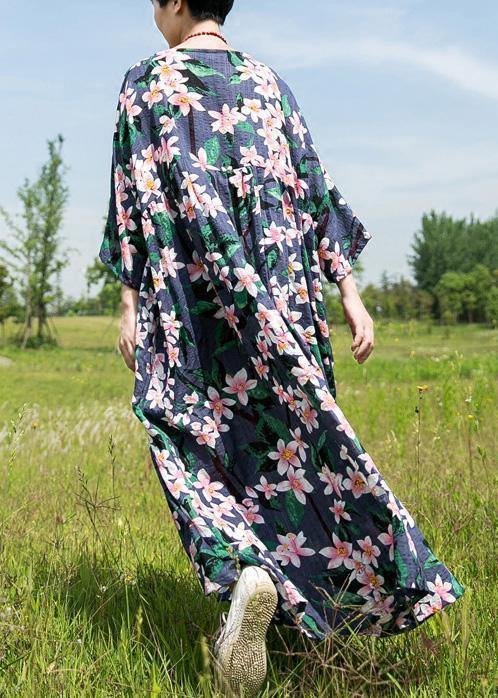 Natural O Neck Half Sleeve Chiffon Clothes for Ideas Navy Print Dress Summer