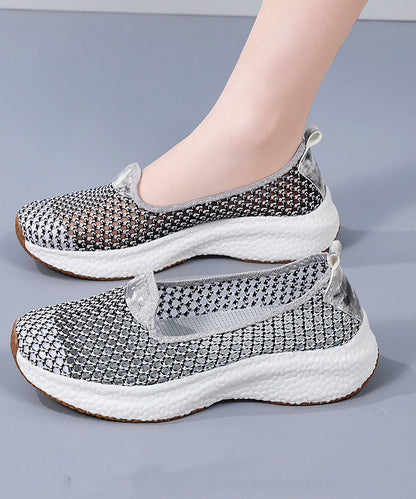New Multicolor Splicing Breathable Mesh Flat Shoes for