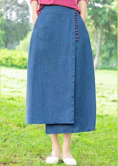 New Retro Blue Irregular Skirt