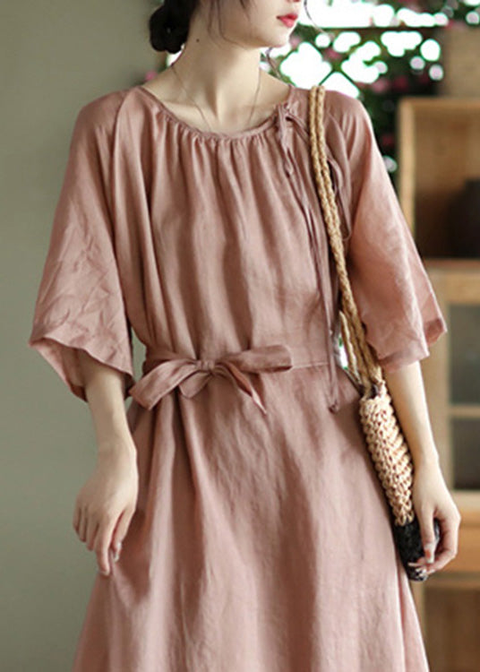Novelty Pink Wrinkled Patchwork Maxi Dress Summer