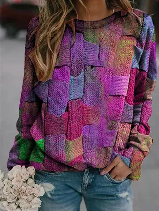 CD | Pulover patchwork structurat
