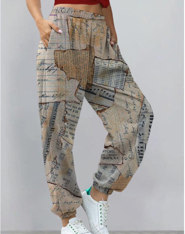 CD | Pantaloni eleganți și eleganți cu imprimeu streetwear