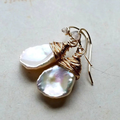 Elegant Irregular Pearl Drop Earrings