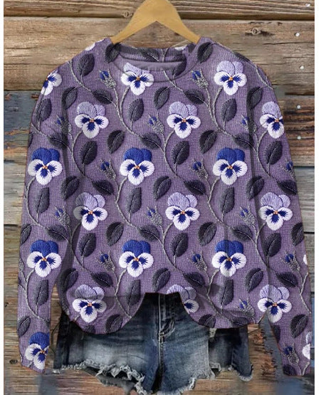 CD | Pulover casual cu model floral