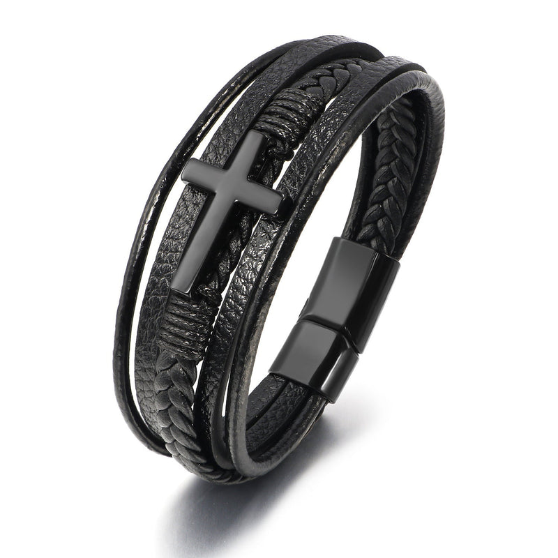 Iron Faith Leather Bracelet