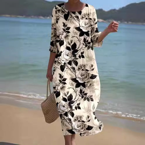 CD | Rochie maxi cu model floral