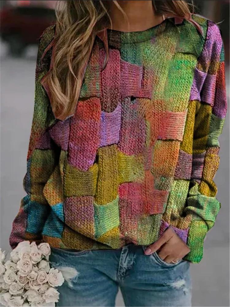 CD | Pulover patchwork structurat