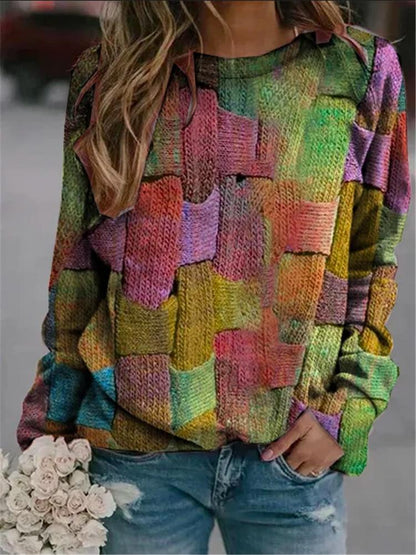 CD | Pulover patchwork structurat