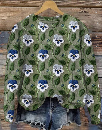 CD | Pulover casual cu model floral