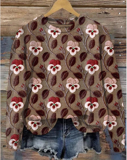 CD | Pulover casual cu model floral