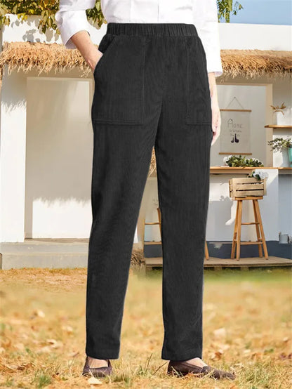 CD | Pantaloni din catifea de culoare uni pentru femei