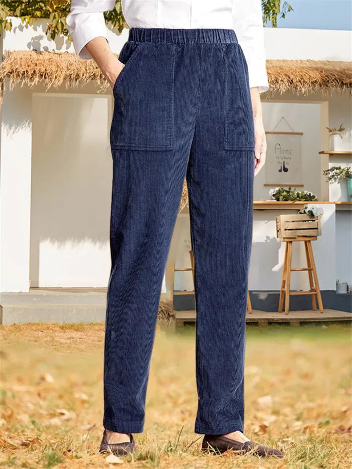 CD | Pantaloni din catifea de culoare uni pentru femei
