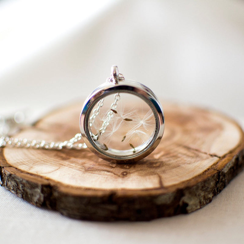 Elegant Dandelion Wish Locket Necklace