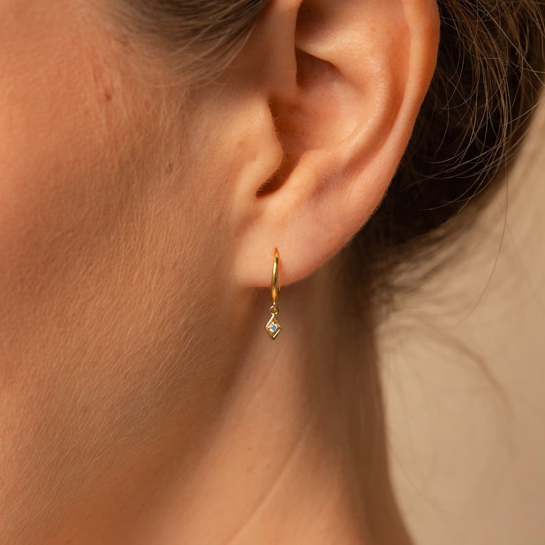 Elegant Minimalist Gold Drop Huggie Earrings