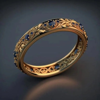 Vintage-Style Gold Engraved Ring