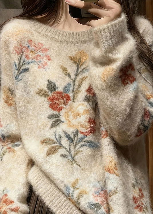 Original Design O Neck Thick Knit Pullover Winter