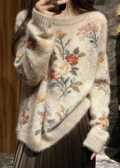 Original Design O Neck Thick Knit Pullover Winter