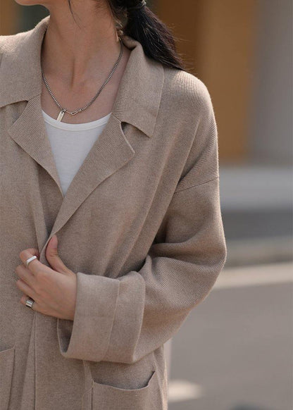 Oversized Knitwear Oversized Beige Patchwork Knit Coats
