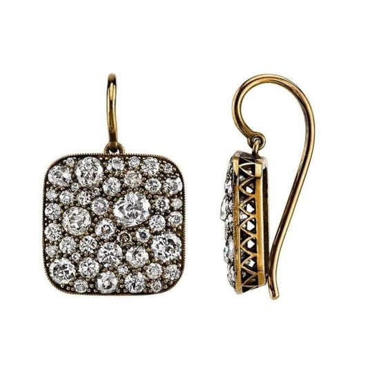 Cubic Inlaid Glass Earrings