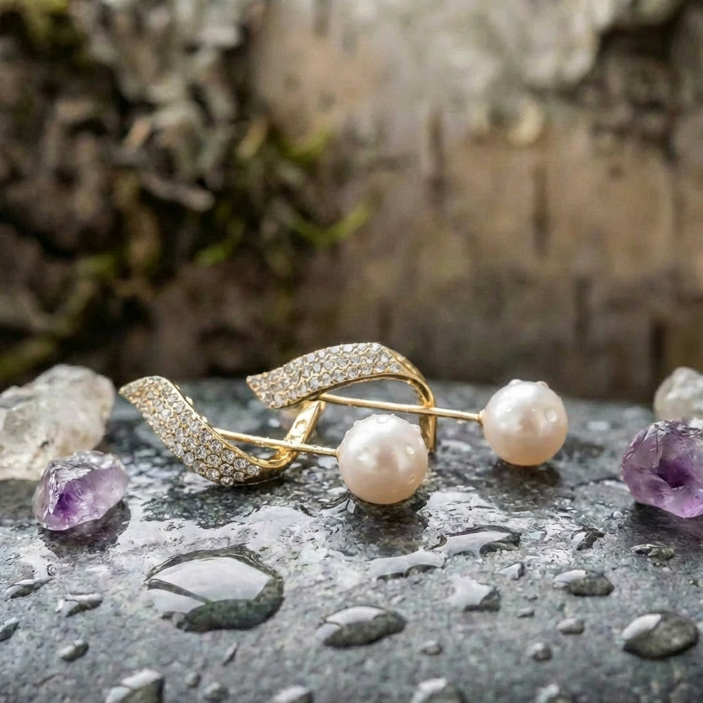 Pearl Earrings In Gold
