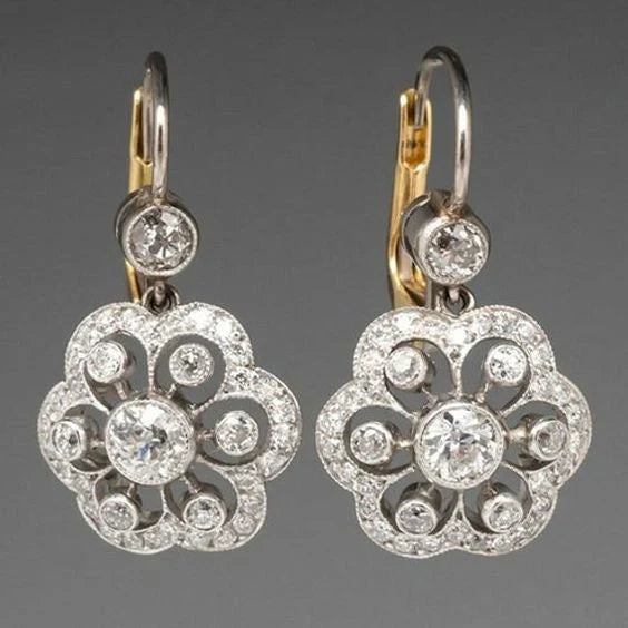 Vintage Silver Flower Earrings