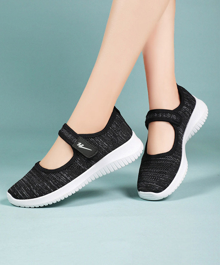 Pink Breathable Mesh Flat Shoes Buckle Strap