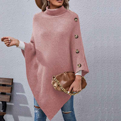    Gray-Womens-Versatile-Knitted-Scarf-Poncho-Sweater-with-Buttons-Light-Weight-Spring-Summer-Fall-Shawl-Poncho-Cape-Cardigan-K372