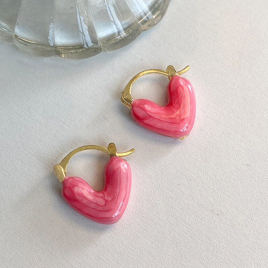 Pink Heart Earrings