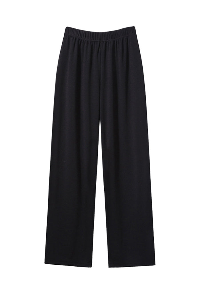 Black Oversized Draping Spandex Wide Leg Pants Fall