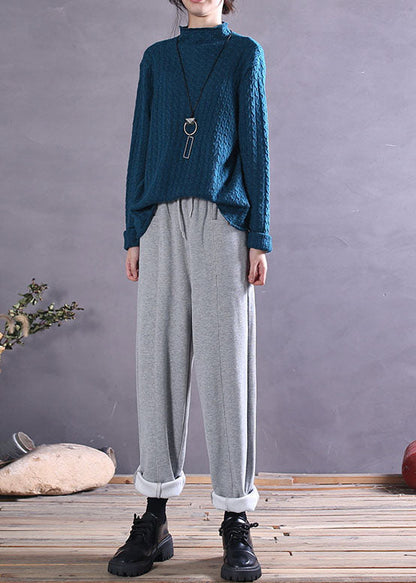Blue Knit Top Spring