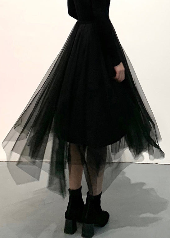 Fine Black Tulle Beach Skirts Spring