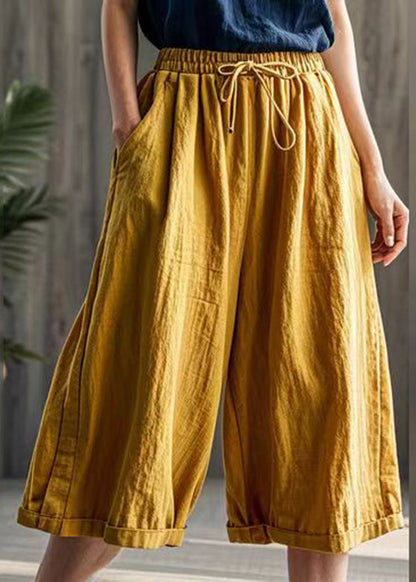 Khaki Tie Waist Wide Leg Pants