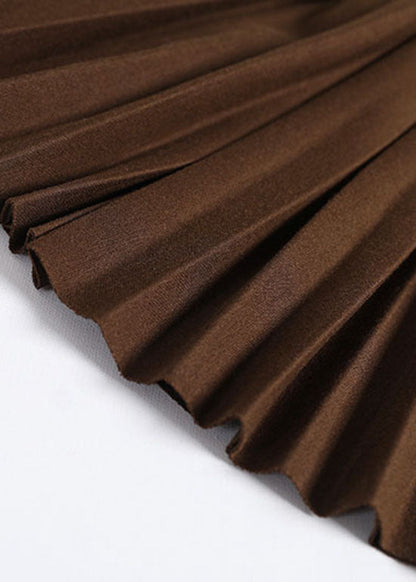 Natural Chocolate Thick Pleated Skirt Winter