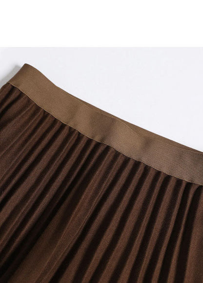 Natural Chocolate Thick Pleated Skirt Winter