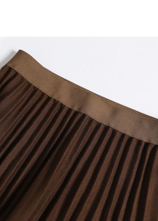 Natural Chocolate Thick Pleated Skirt Winter