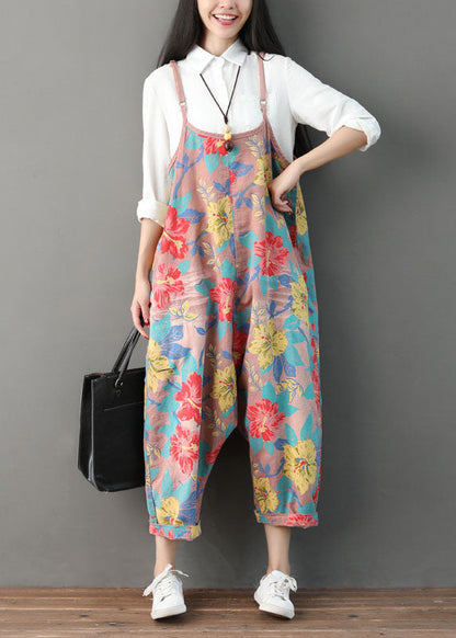 Natural Pink Print Jumpsuit Spring