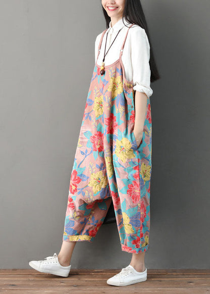 Natural Pink Print Jumpsuit Spring