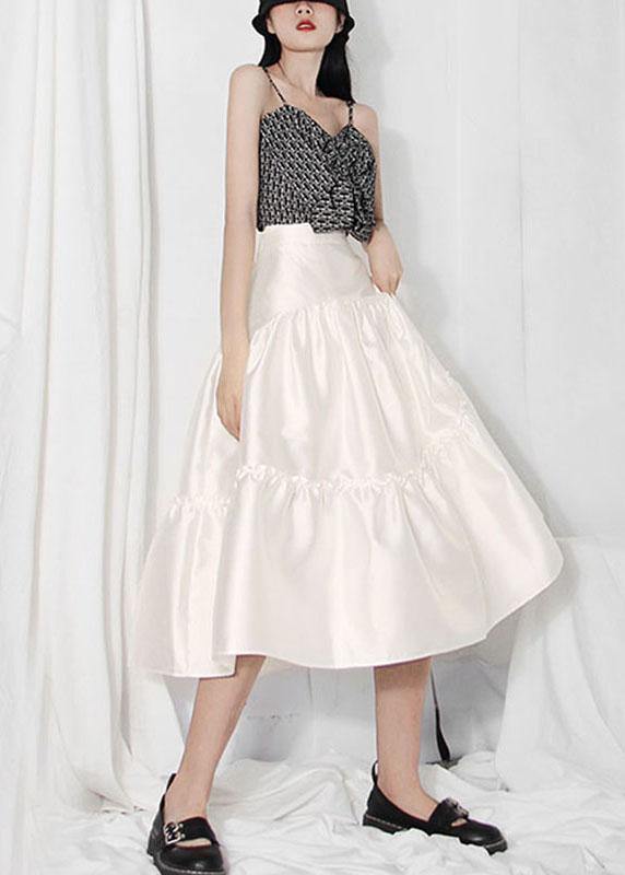 Nude Asymmetrical Design Summer Tiered Skirts